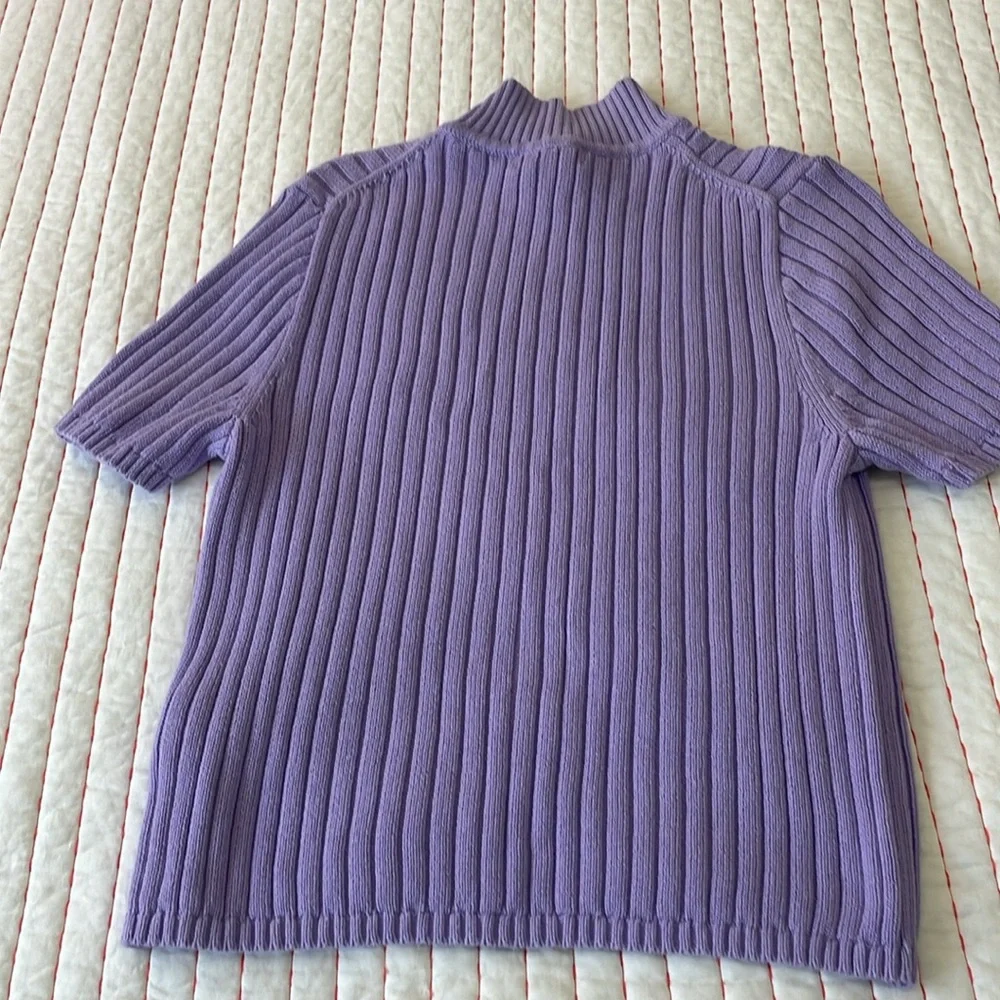 Jcrew Cotton-blend short-sleeve turtleneck sweater sz L gently used. - Picture 8 of 10